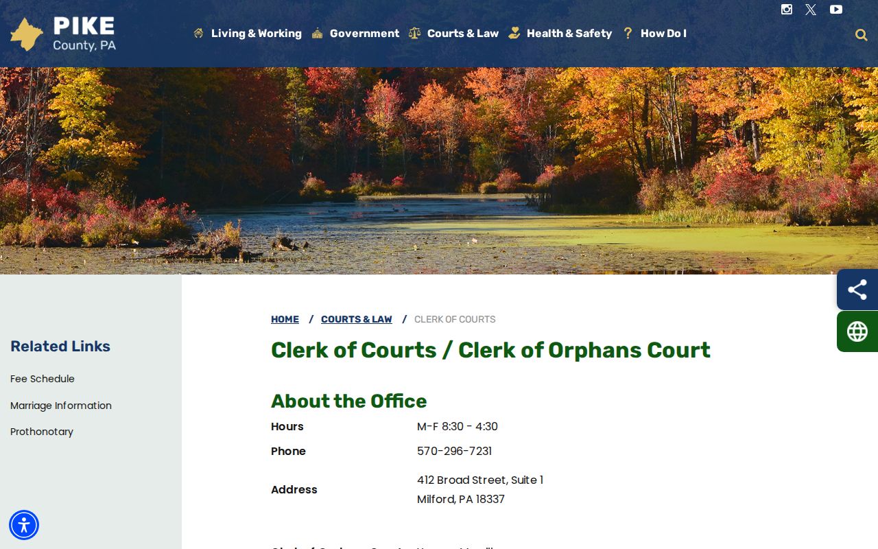 Pike County criminal record custodian for release record requests